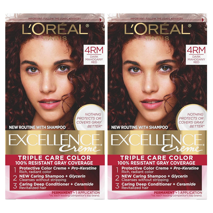 5RB Medium Reddish Brown Hair Color | L'Oreal Paris Excellence Creme – 8 Weeks Gray Coverage