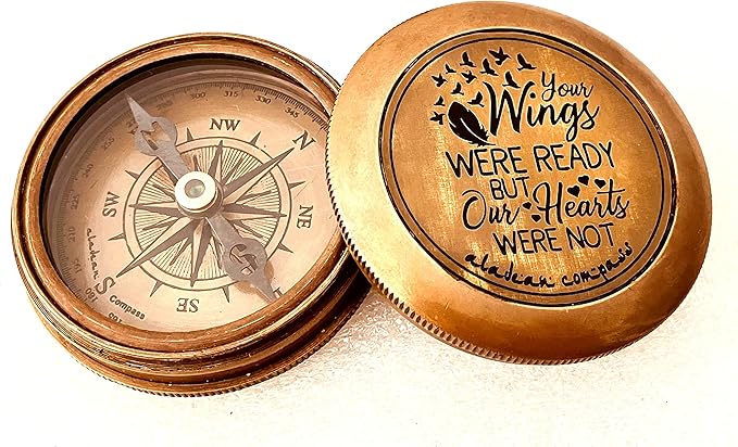 Bereavement Memorial Gift for Condolence | Sympathy Gift in Loving Memory of - Loss of Mother Father Son Daughter Loved One Grief - Remembrance Keepsake Gift Engraved Compass