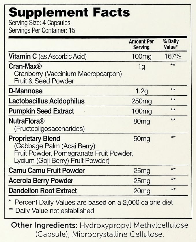 Zahler UTI Revolution, Urinary Tract and Bladder Health, All Natural Cranberry Concentrate Pills Fortified with D-Mannose and Probiotics, Certified Kosher, 60 Caps