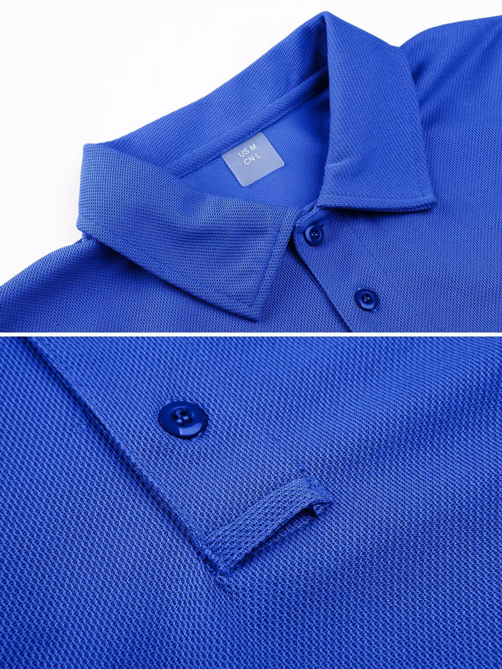 MAGCOMSEN Work Polo Shirts for Men Golf T-Shirts Quick Dry Shirts Summer Shirts Golf Polo Shirts for Men Blue S