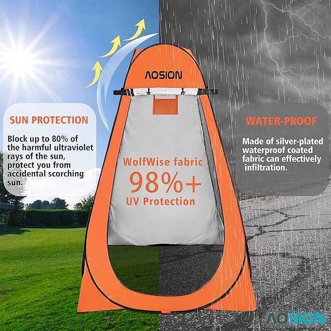 AOSION Privacy Shower Tent,Pop Up Changing Tent,Camp Bathroom Changing Dressing Room,Sun Sunshade Canopy Outdoor Rain Shelter for Camping Hiking Beach Picnic Fishing.