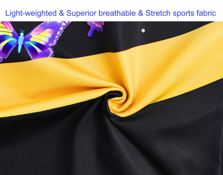 Domusgo Gymnastics Leotards for Girls Size 8-9 Years Old Black Gold Butterfly Tumbling Outfits