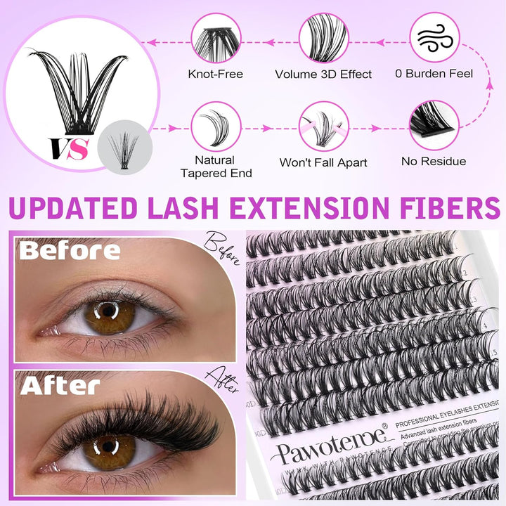 80D Mink Lash Clusters | 240pcs Individual Eyelash Extensions 10-20mm