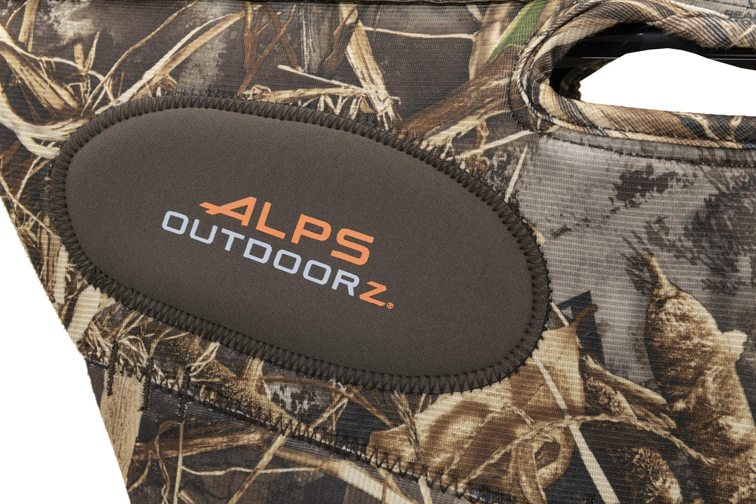 ALPS OutdoorZ Topflight Dog Vest, Dog Hunting Vest with 5mm Neoprene for Warmth, Contoured Neck Design, Buoyancy Flotation Pads, Easy Lift Handles, and Leash Clip, Large - Realtree MAX-7