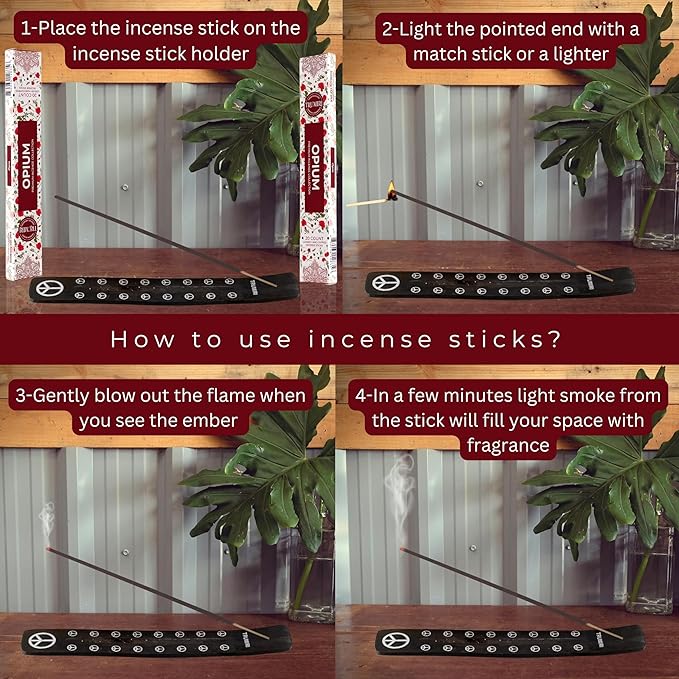 Opium Scented Incense Sticks - Total 40 Insence-Sticks - Dual Pack of 20 Insense - Inciensos - Inscents - Natural Non Toxic Ingredients - Incents - Incence - Inscense - Insents