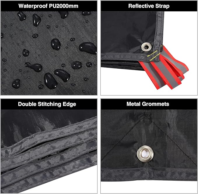 REDCAMP Ultralight Tent Footprint - 95" x116'', 4 in 1 Multifunctional Waterproof Camping Tent Tarp for Camping, Hiking and Survival Gear, Lightweight and Compact