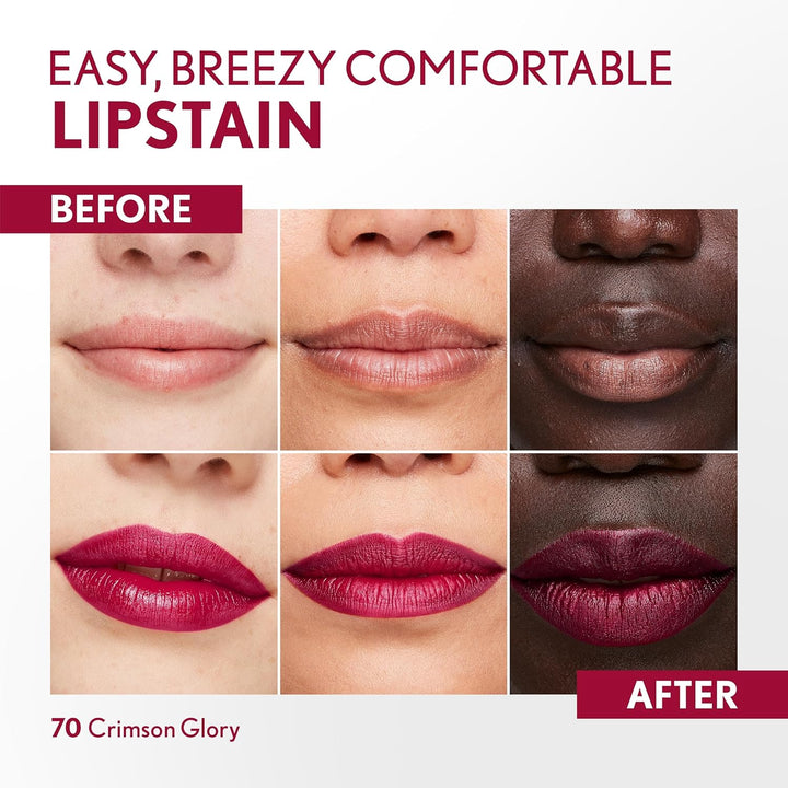 COVERGIRL Outlast Lipstain | 70 Crimson Glory | Vegan, Transfer-Proof, Satin Finish