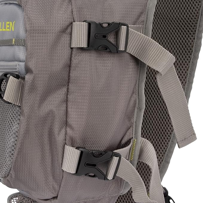 Allen Company Cedar Creek Fly Fishing Sling Pack - Fits up to 4 Tackle/Fly Boxes and Other Accessories - Gray and Lime/Olive