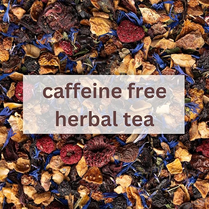 Raspberry Tea with Cornflower, Rosehip & Hibiscus – Caffeine-Free Loose Leaf Fruit Tea – Summer Herbal Infusion with Wild Berries – 4oz