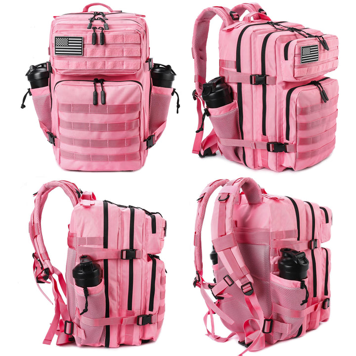 LHI Military Tactical Backpack for Men and Women 45L Army 3 Days Assault Pack Bag Large Rucksack with Molle System - Pink