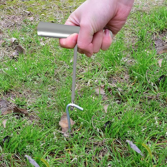 9 Inch Galvanized Tent Stakes Metal Tent Pegs with T Hook Heavy Duty Steel Yard Camping Stakes Tarp Hooks Inflatables Outdoor Decorations, 40 Pack