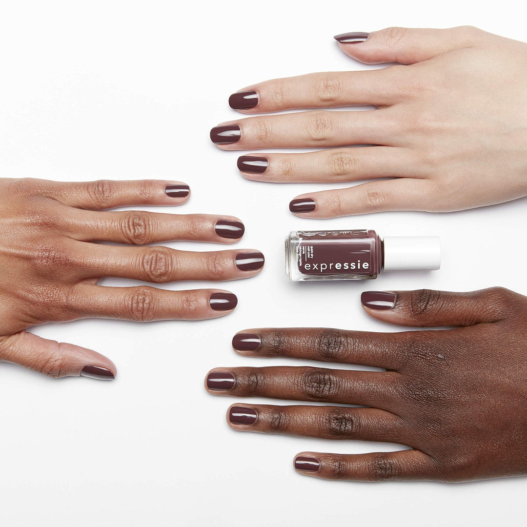 essie Expressie Nail Polish, Quick-Dry Plum Purple Nail Polish, Vegan, Scoot Scoot, 0.33 fl oz