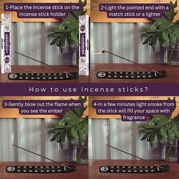 Lavender Incense Sticks - Incienso de Lavanda - Total 40 Insence-Sticks - Dual Pack of 20 Insense - Inciensos - Inscents - Natural Non Toxic Ingredients - Incents - Incence - Inscense - Insents