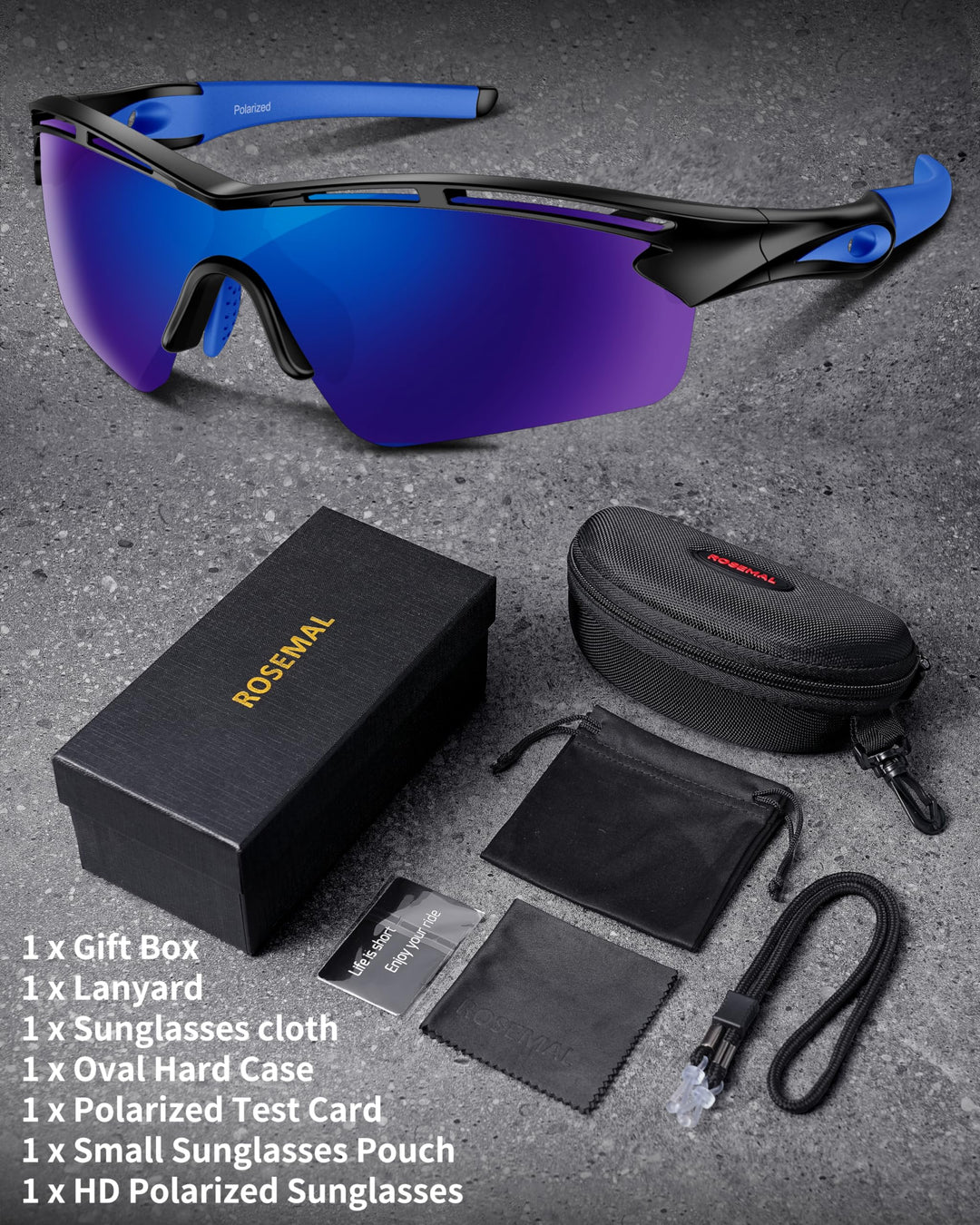 Polarized Sports Sunglasses for Men Women Youth Baseball Cycling Running Driving Fishing Tennis Golf Motor TAC UV400 TR90