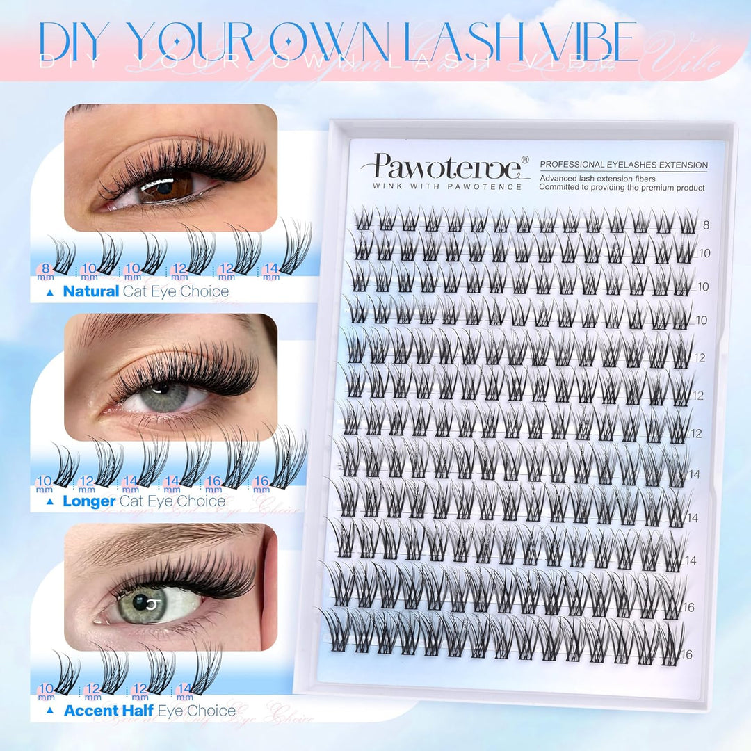 40D Cluster Eyelash Extensions | 280pcs Mix Length 9-16mm | Self-Application