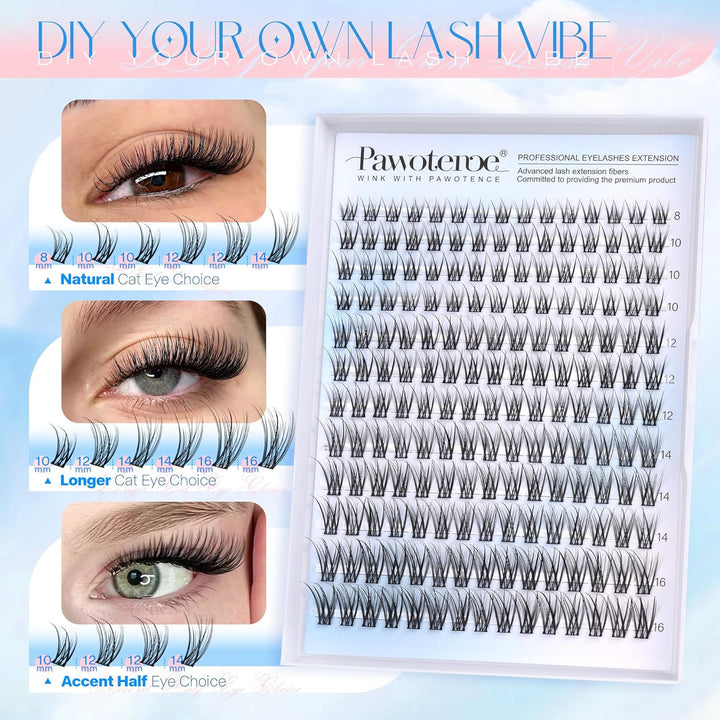 40D Cluster Eyelash Extensions | 280pcs Mix Length 9-16mm | Self-Application