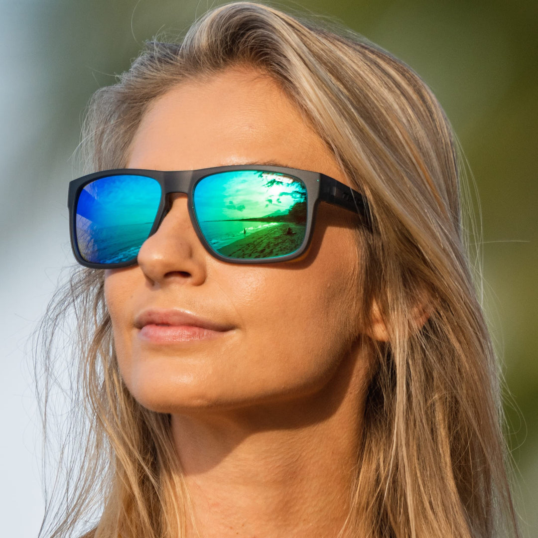 Tifosi Optics Swick Sunglasses (Satin Vapor/Emerald Polarized Lenses)