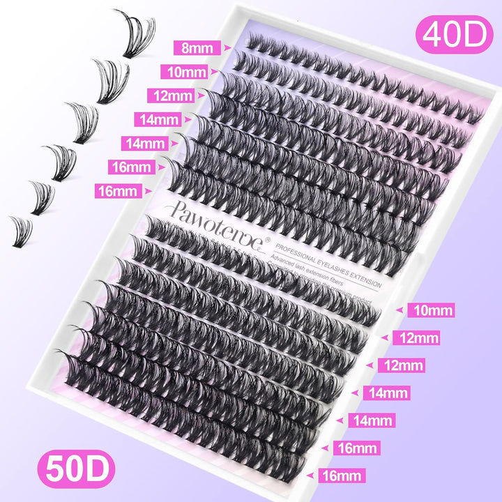 40D Cluster Eyelash Extensions | 280pcs Mix Length 9-16mm | Self-Application