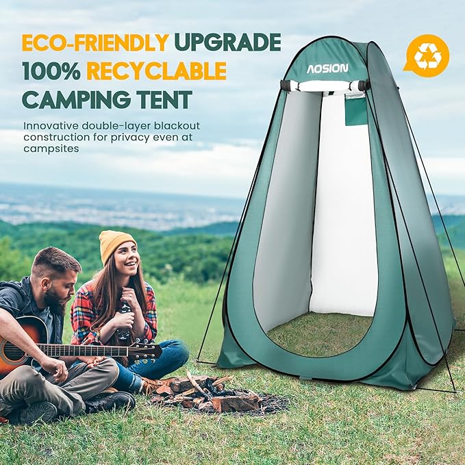 AOSION Privacy Shower Tent,Pop Up Changing Tent,Camp Bathroom Changing Dressing Room,Sun Sunshade Canopy Outdoor Rain Shelter for Camping Hiking Beach Picnic Fishing.