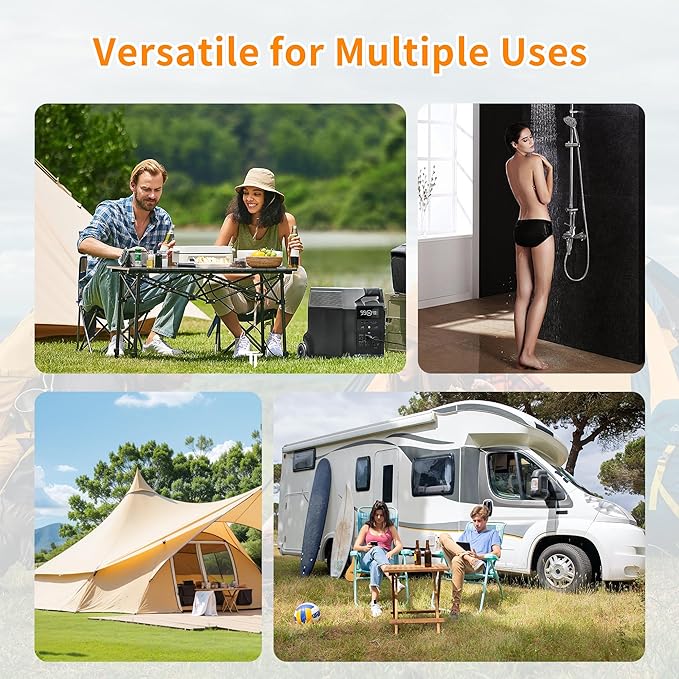 41"x41"x5" Portable Shower Pan Camping Shower Base Collapsible Temporary Shower Stall with Drain Hose Durable Foldable Basin for RV Outdoor Bathing Pets Tent Indoor Outdoor Use