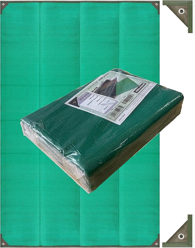 BalajeesUSA Outdoor Rug - 9x18 Green, rv Awning mat Reversible Recycled Plastic Straw mat Outdoor Patio Rugs Clearance Waterproof Large RV Camper Mats 7230