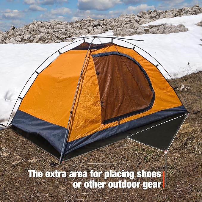 REDCAMP Ultralight Tent Footprint, PU 2000 Waterproof Camping Tent Tarp with Drawstring Carrying Bag, Waterproof Camping Tarp for Outdoor Hiking Camping