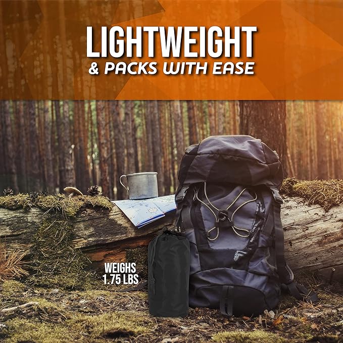 Heavy Duty Rain Poncho for Backpacking, Waterproof Lightweight for Adults, Military, Emergency, Camping, Men, Women