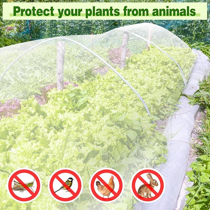 Stronger Garden Mesh Netting - 10 x 33 ft PPT Nano Bird Net Barrier, Mosquito Netting Screen for Outdoor Plants Vegetables Patios Balconies Terraces, Shading Rate 20% (White)