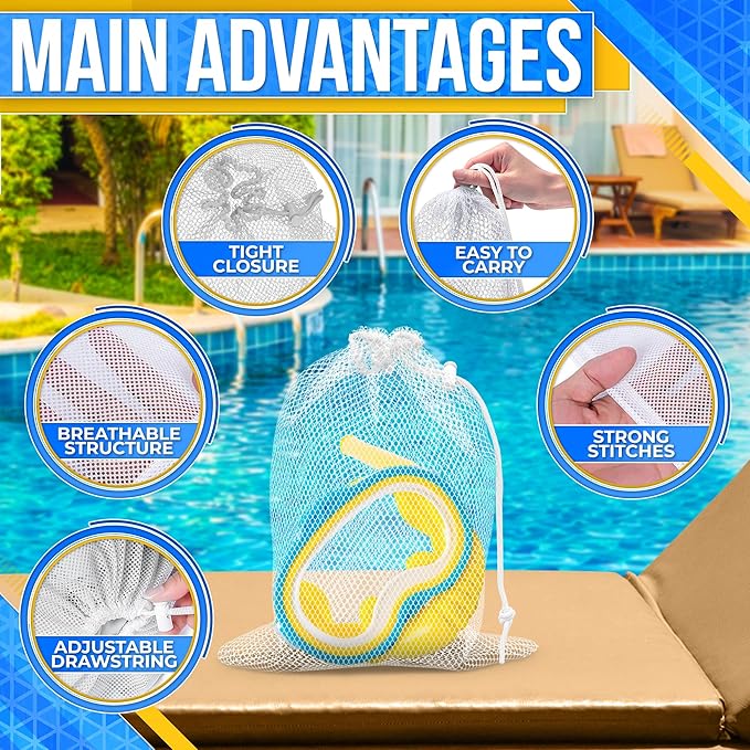 Small Mesh Bags Drawstring Nylon Bag - 5Pcs Camping Organization Nylon Mesh Netting Drawstring Bag Little Bags Small Storage - Durable Mesh Drawstring Bag Cord Lock Closure Net Laundry Mesh Bags