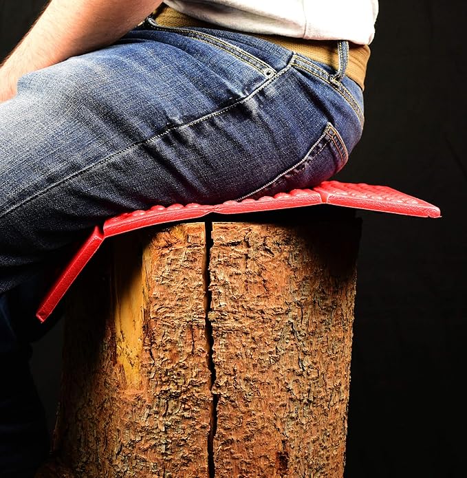 AceCamp 3940 Portable Lightweight Mini Waterproof Folding Mat, Foam Sitting Pad for Outdoor Activities, Foldable Kneeling and Seat Cushion for Comfort, Red