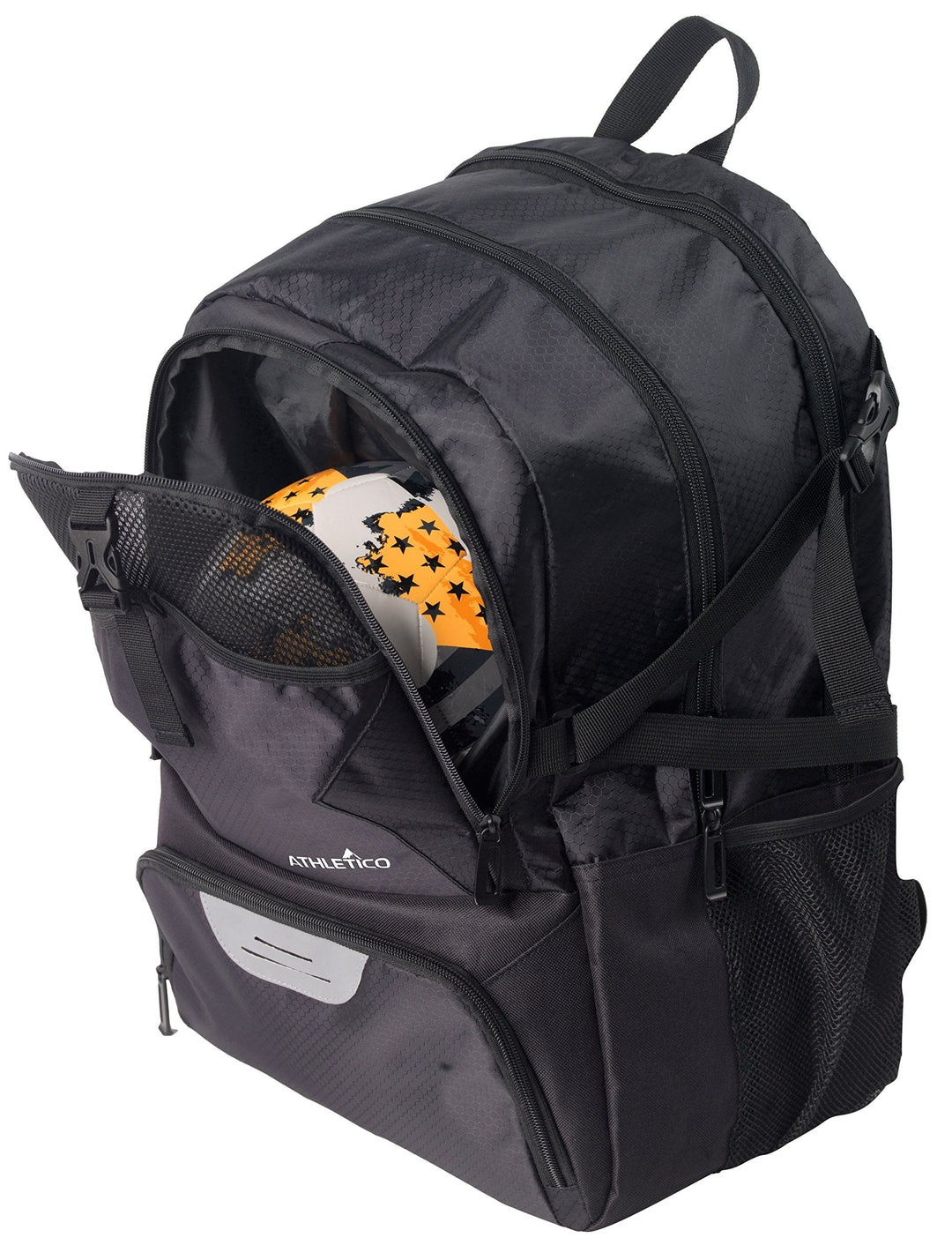 Athletico National Soccer Bag - Backpack for Soccer, Basketball & Football Includes Separate Cleat and Ball Holder (Black)