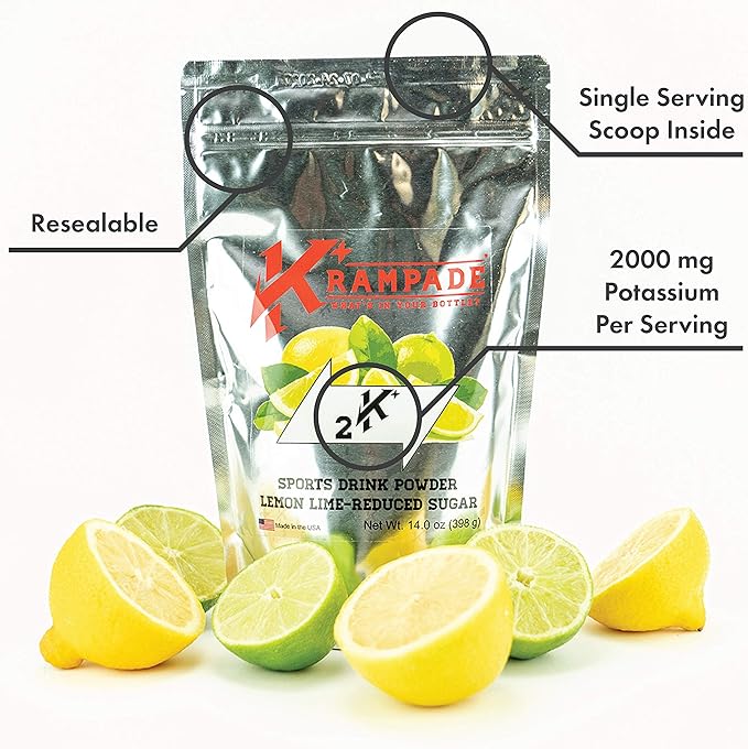 Electrolytes Powder Potassium Supplement - 2000 mg K+, >2X More Than Coconut Water | Cramp Relief and Prevention | Hydration Powder