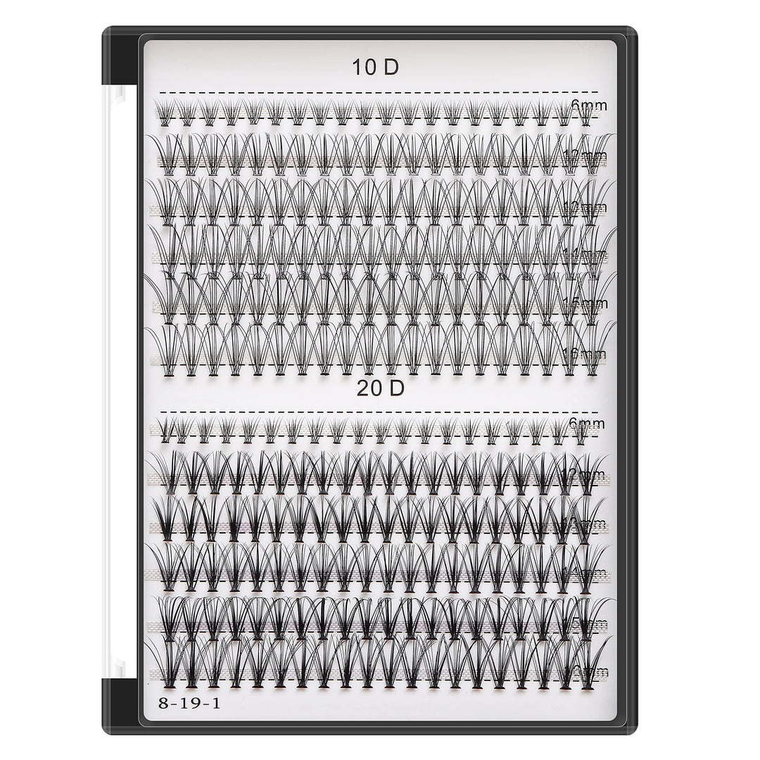 Bodermincer 240Pcs C Curl 10D/20D Cluster Eyelashes 12/13/14/15/16Mm And Under Eyelashes Mixed Professional Makeup Individual Cl