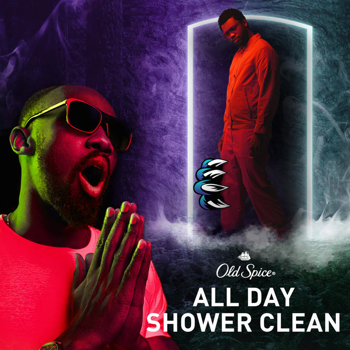 Old Spice Cleansing Body Wash for Men, 3X Defense, 24/7 Shower Fresh with Lasting Scent, 2-in-1 Body & Face Wash, NightPanther with Rich Warm Scent, 33.4 oz