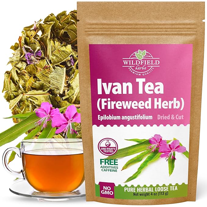 4 oz Siberian Fireweed Tea Herbal Ivan Tea Blooming Sally (Chamerion Angustifolium) Ivan Chai Bulk Loose Leaf Herb Epilobium Angustifolium - 113g (4 oz)