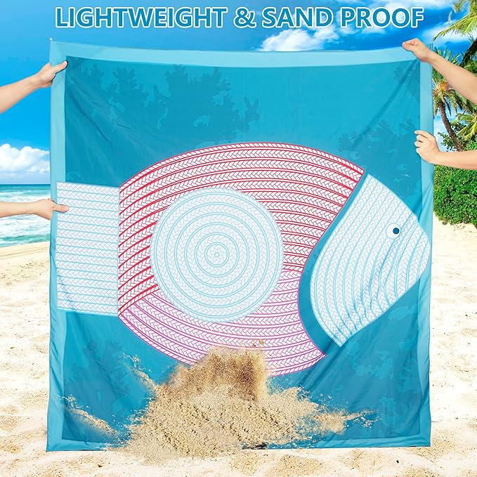 AISPARKY Beach Blanket Waterproof Sandproof Quick Drying Beach Mat Extra Large Outdoor Picnic Blanket for Travel Camping Hiking