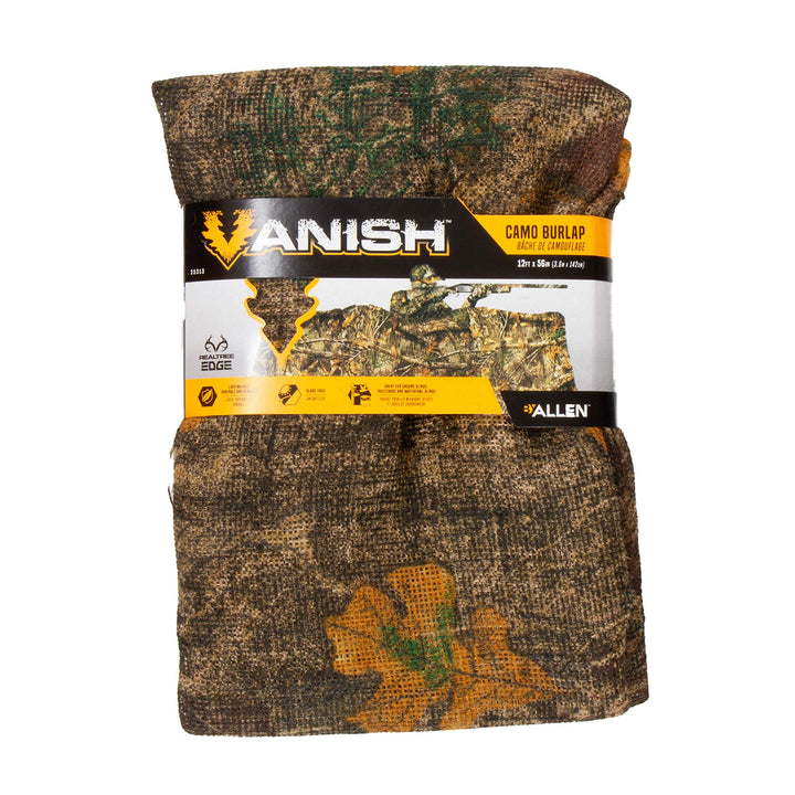 Allen Company Vanish Hunting Blind - Camo Burlap Blind Material for Waterfowl and Deer Hunting - Works on Ground and in Tree Stands - Realtree Edge - 12ft x 54 in
