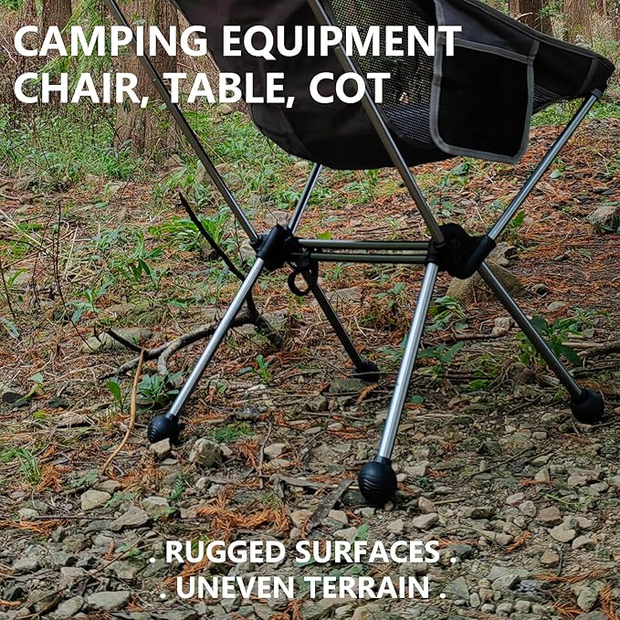 Inner Diameter 20mm Camping Chair Anti Sink Rubber Ball Feet Anti Slipery Set of 4 Stability Outdoor Chair Leg Cap Hiking Uneven Floor Portable with A Mesh Sport Bag