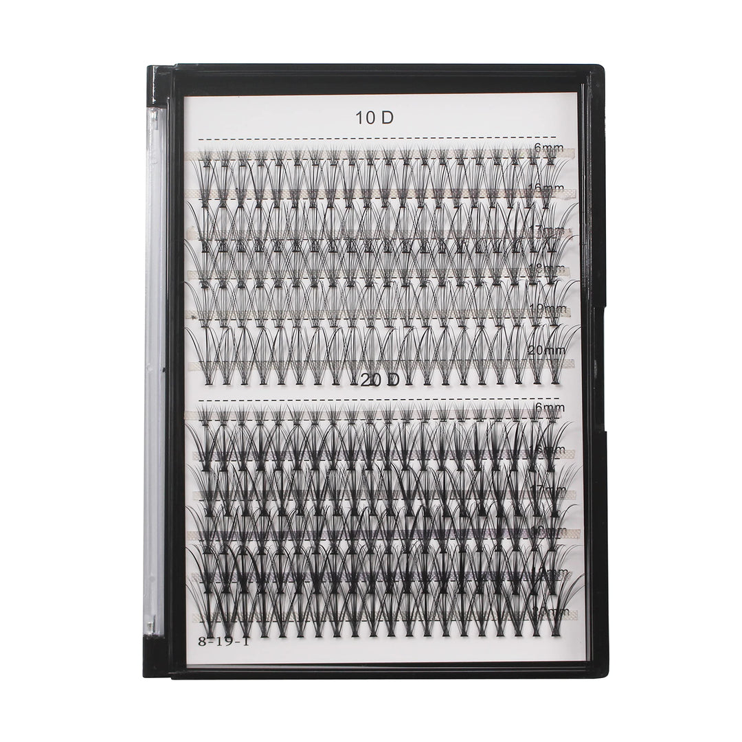 Bodermincer 240Pcs C Curl 10D/20D Cluster Eyelashes Mixed 16/17/18/19/20Mm And Under Eyelashes Mixed Professional Makeup Individ