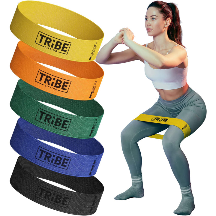Fabric Resistance Bands Set for Workouts Orange (Light Set of 5)