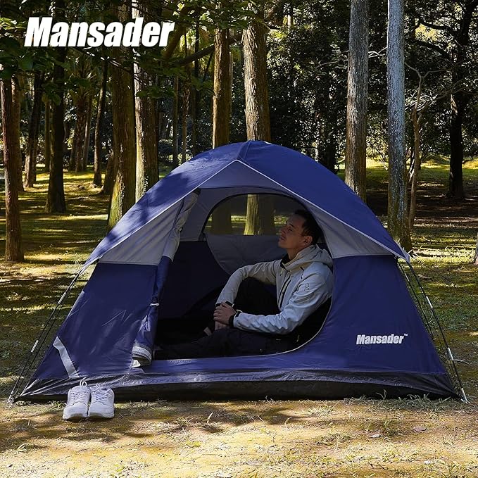 Camping Tent, Waterproof 2/3/4 Person Tents for Camping, Lightweight Easy Set Up Outdoor Hiking Tent Backpacking Tent with Carry Bag, Backpack Tent Suit for Family Beach Hiking Travel