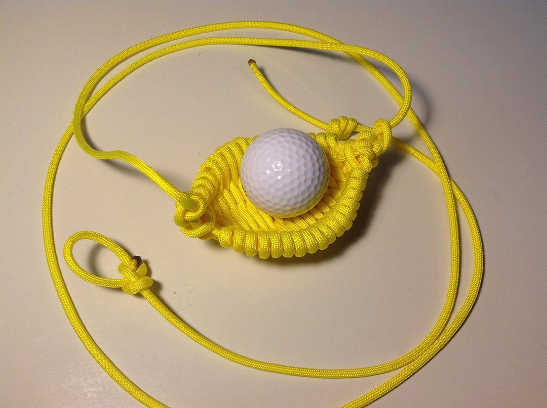 Paracord Shepherd Sling (Old-fashioned Slingshot) Handmade By David the Shepherd (Neon Yellow)