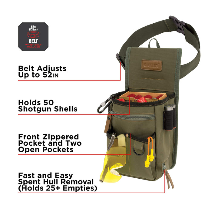 Allen Company Triumph Rip-Stop Shotgun Shell Bag - Clay, Trap, and Skeet Shooting Accessories - Hunting and Gun Range Gear - Olive Green