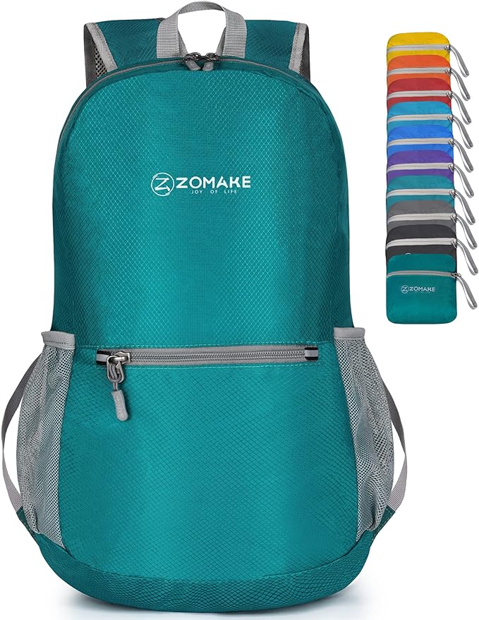 ZOMAKE Ultra Lightweight Hiking Backpack 20L, Packable Small Backpacks Water Resistant Daypack for Women Men(Lake Green)