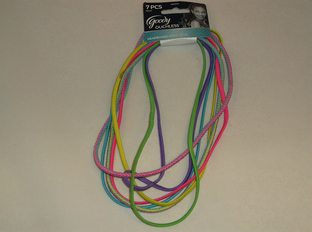 Goody Ouchless Elastic Headbands, Neon, 7 count