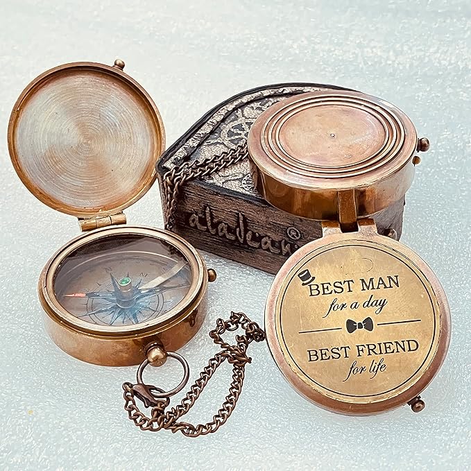 Best Man Gifts for Wedding Brass Compass I Best Man Proposal Gift -Best Man for a Day I Best Man Gift I Will You Be My Best Man Gifts (Best Man)