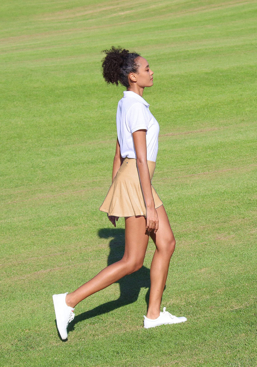 SANTINY Pleated Tennis Skirt for Women with 4 Pockets Women's High Waisted Athletic Golf Skorts Skirts for Running Casual (Desert Mist_XXS)