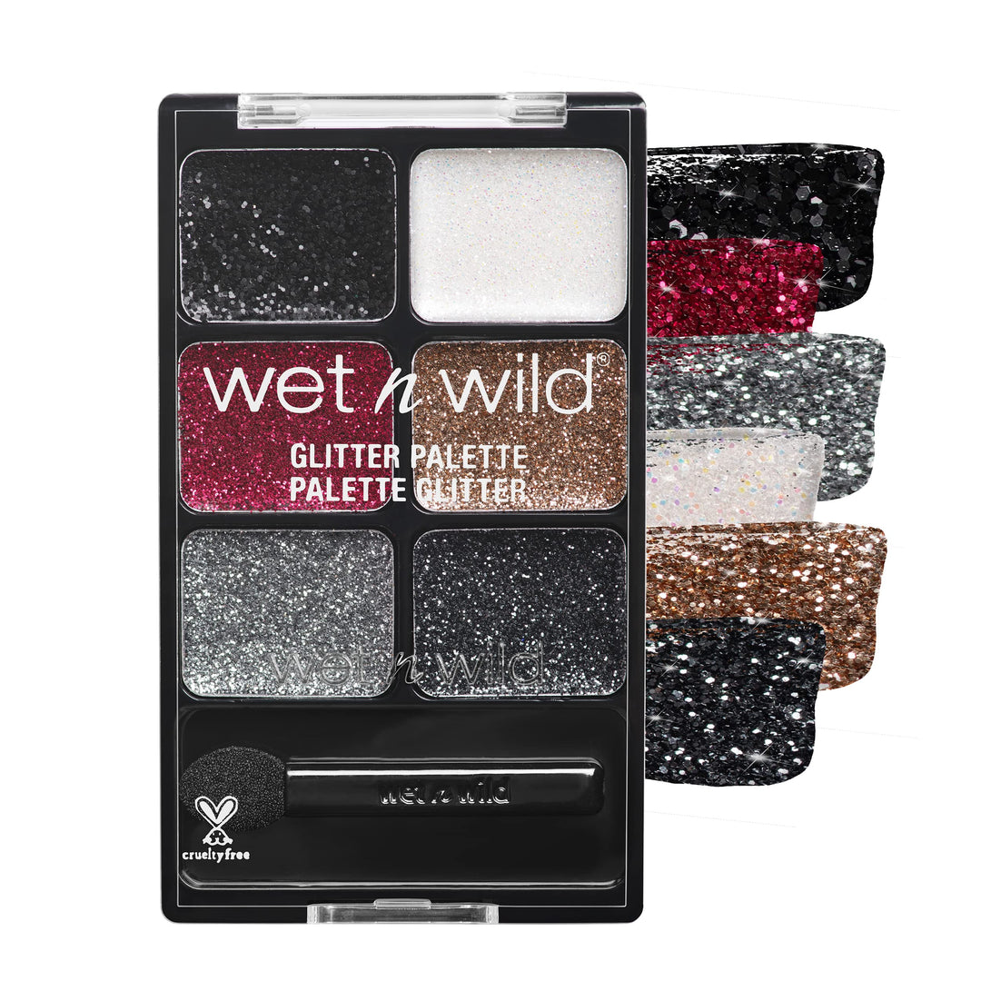 wet n wild Fantasy Makers Glitter Palette, Long Wearing Shimmering Brilliance, Creamy Texture, 6 Complementary Shades, Cruelty-Free - Heavy Metals