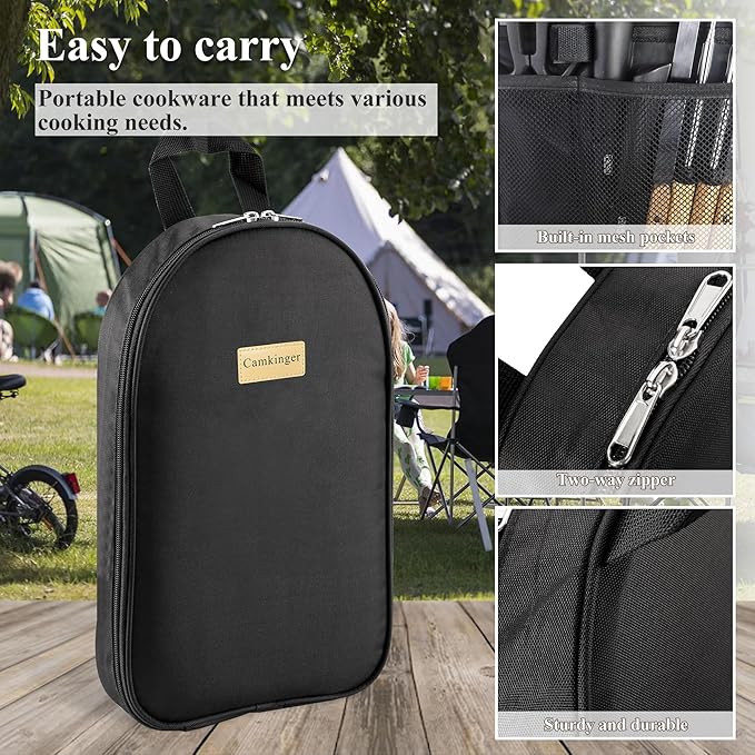 12PCS Camping Accessories Kitchen Cooking Utensils Set - Portable Outdoor Camp Cookware Set, Silicone Camper Essentials Gear Must Have Supplies for Travel RV BBQ Grill Picnic Hiking