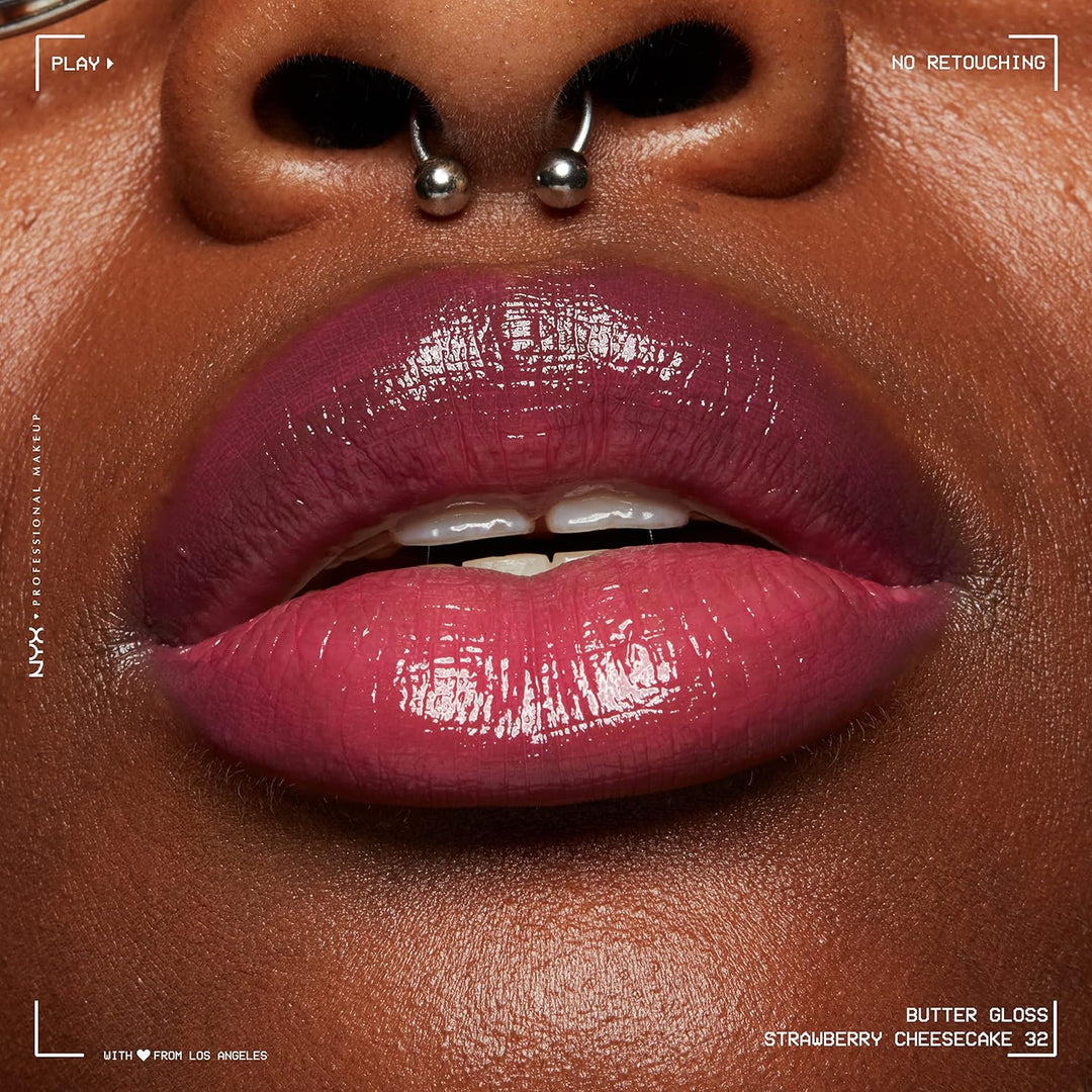 NYX Butter Gloss | Non-Sticky Lip Gloss for Women - Strawberry Cheesecake
